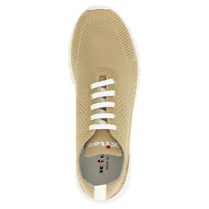 Kiton Beige Cotton Athletic Sneakers