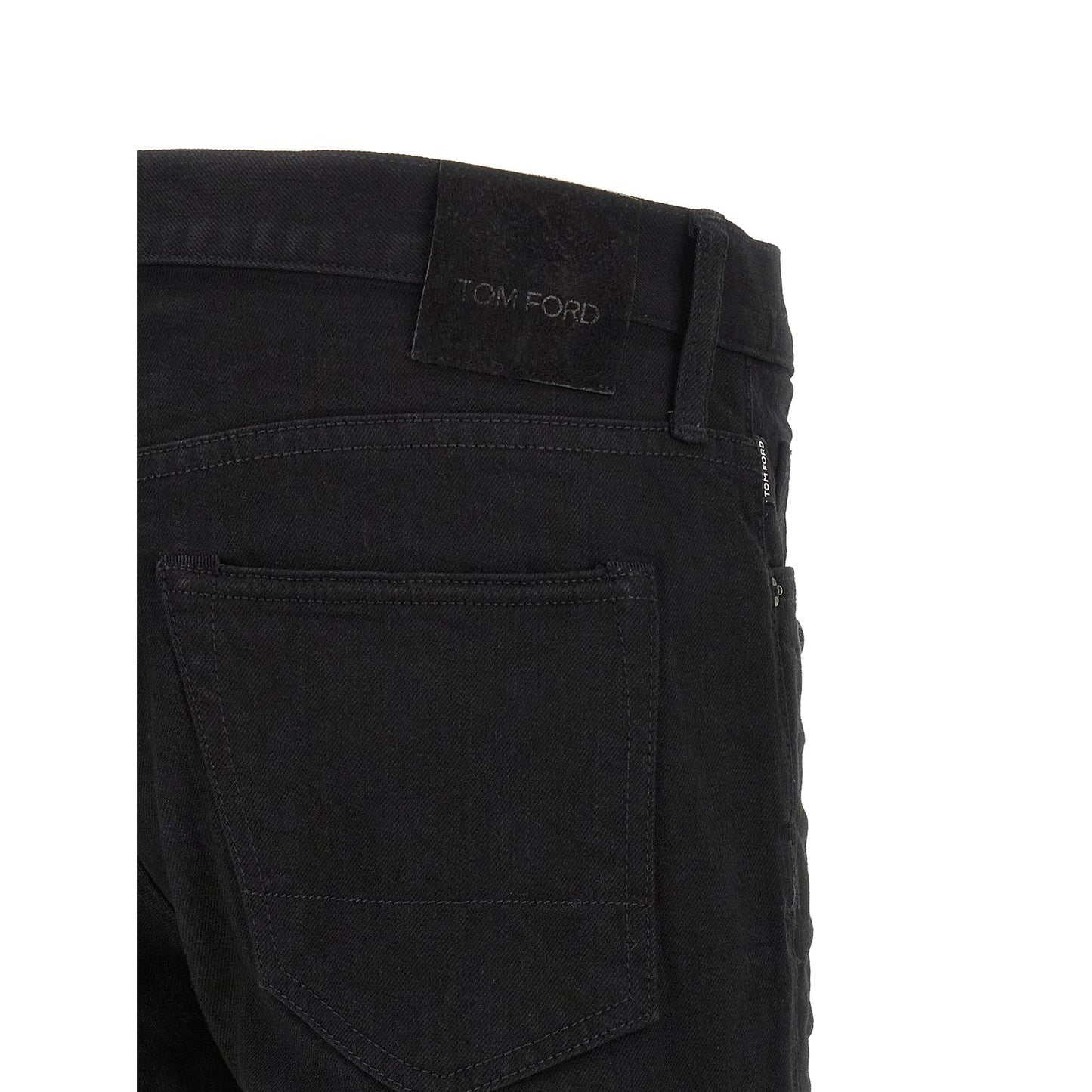 Tom Ford Black Cotton Straight-Leg Jeans