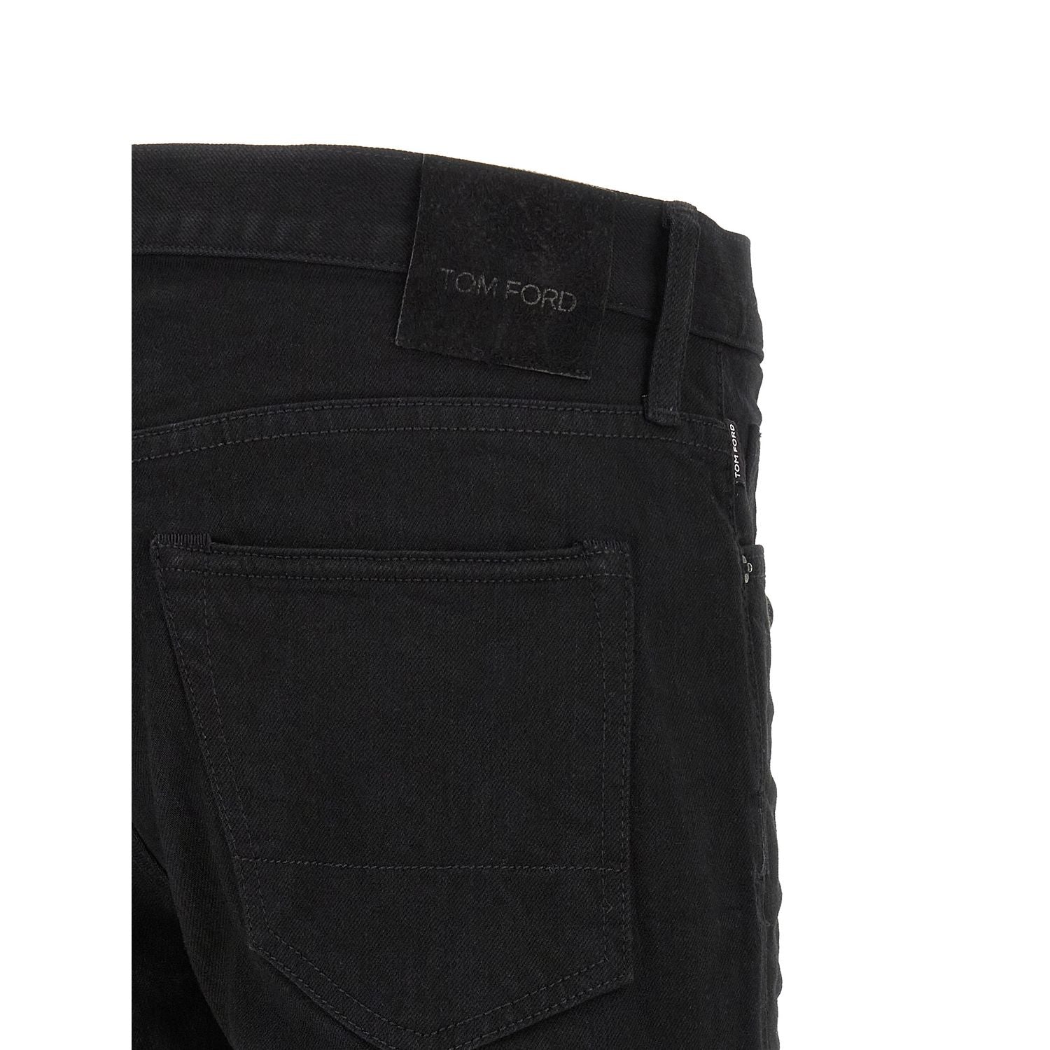 Tom Ford Black Cotton Straight-Leg Jeans