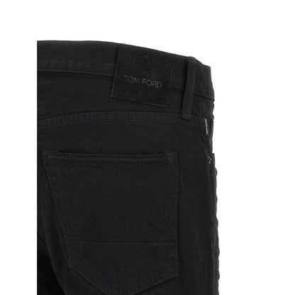 Tom Ford Black Cotton Straight-Leg Jeans
