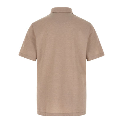 Brioni Beige Cotton Polo Shirt