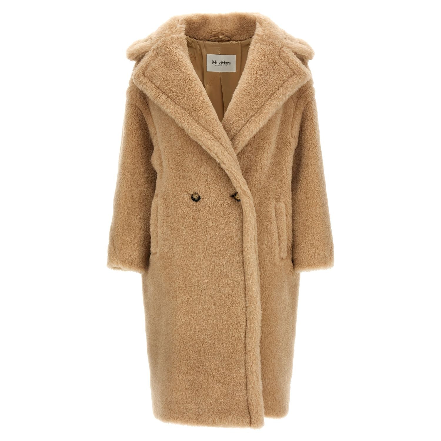 Max Mara Beige Alpaca Leather Coat