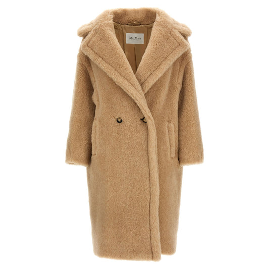 Max Mara Beige Alpaca Leather Coat