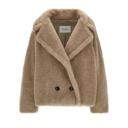 Max Mara Beige Alpaca Leather Coat