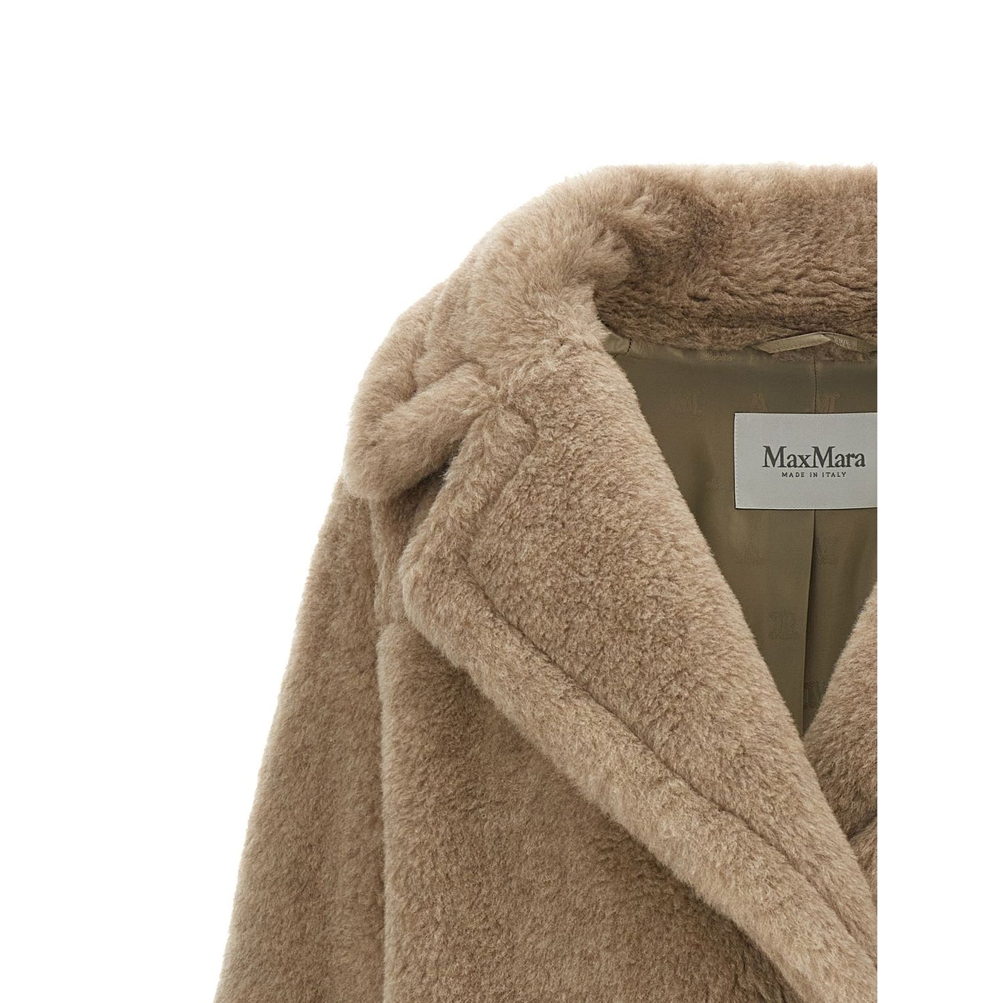 Max Mara Beige Alpaca Leather Coat