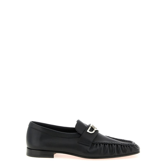 Christian Louboutin Black Calfskin Slip-On Loafers