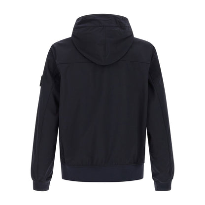 Stone Island Blue Polyester Shell Jacket