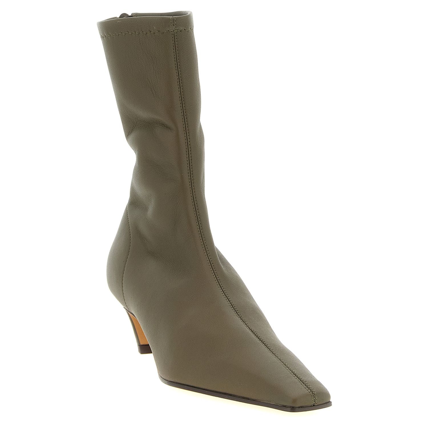 Khaite Bicolor Lambskin Ankle Boots