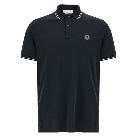 Stone Island Blue Cotton Polo Shirt