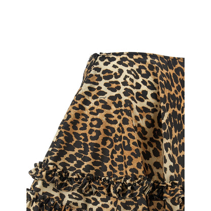 Ganni Brown Recycled Polyamide Long Skirt