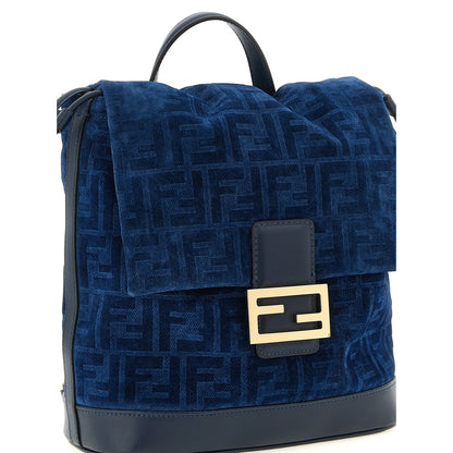 Fendi Blue Cotton Backpack