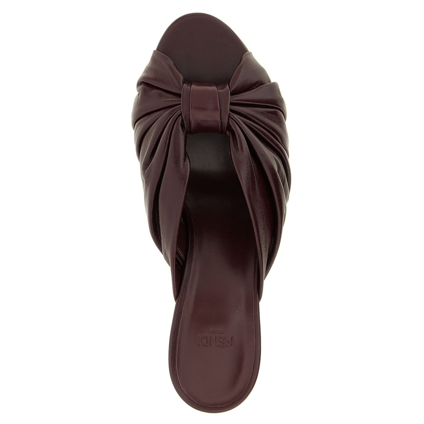 Fendi Bordeaux Lamb Leather Platform Sandals