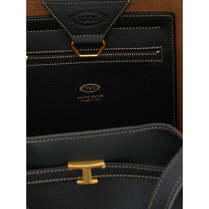 Tod's Black Calfskin Tote Bag