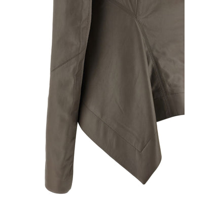Rick Owens Gray Lamb Leather Leather Jacket