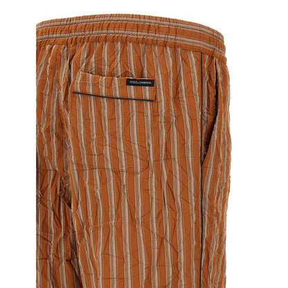 Dolce & Gabbana Brown Viscose Casual Pants