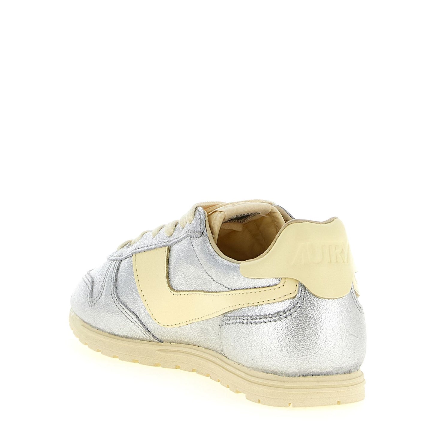 Autry Silver Cowhide Low Top Sneakers