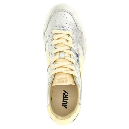 Autry Silver Cowhide Low Top Sneakers