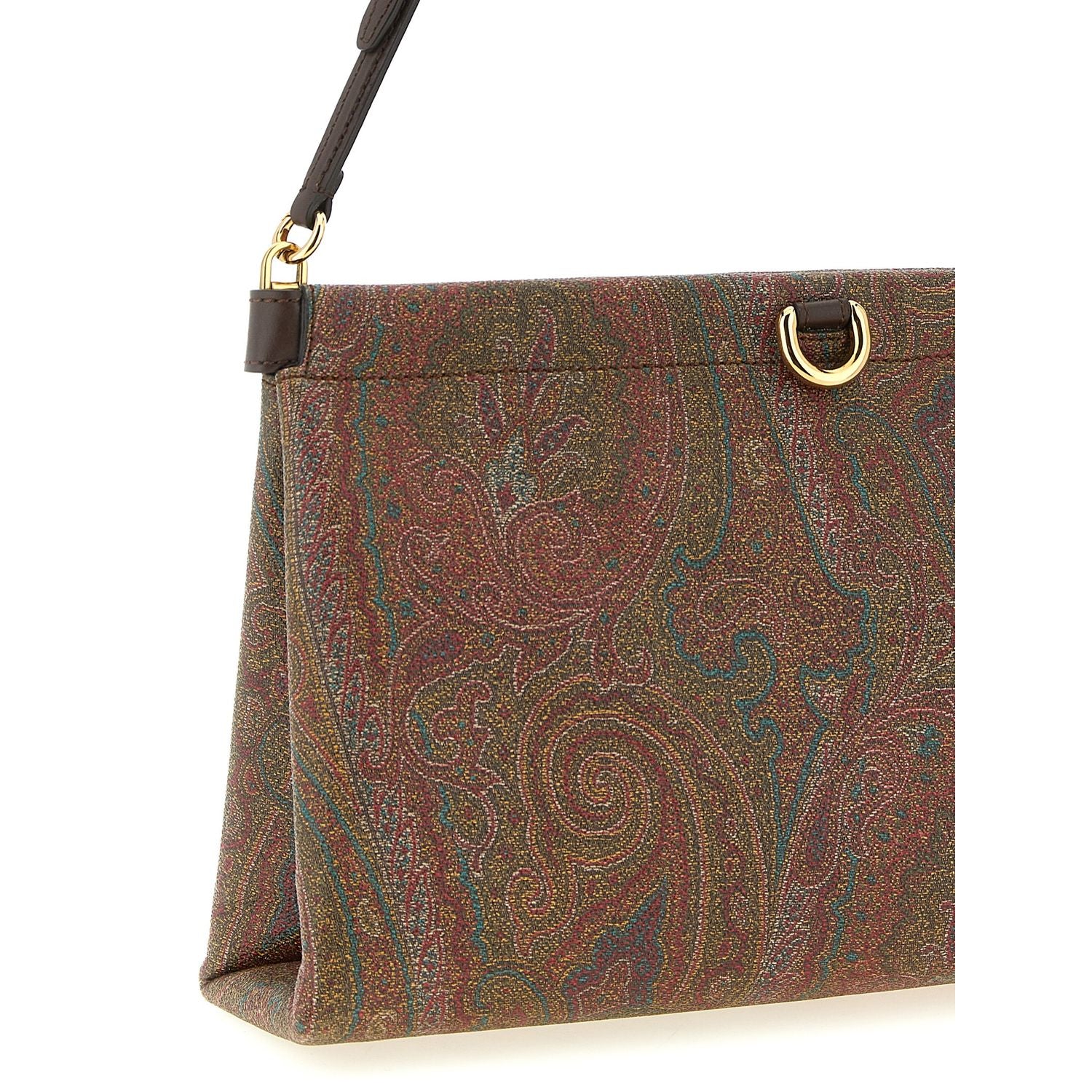 Etro Brown Cotton Clutch Bag