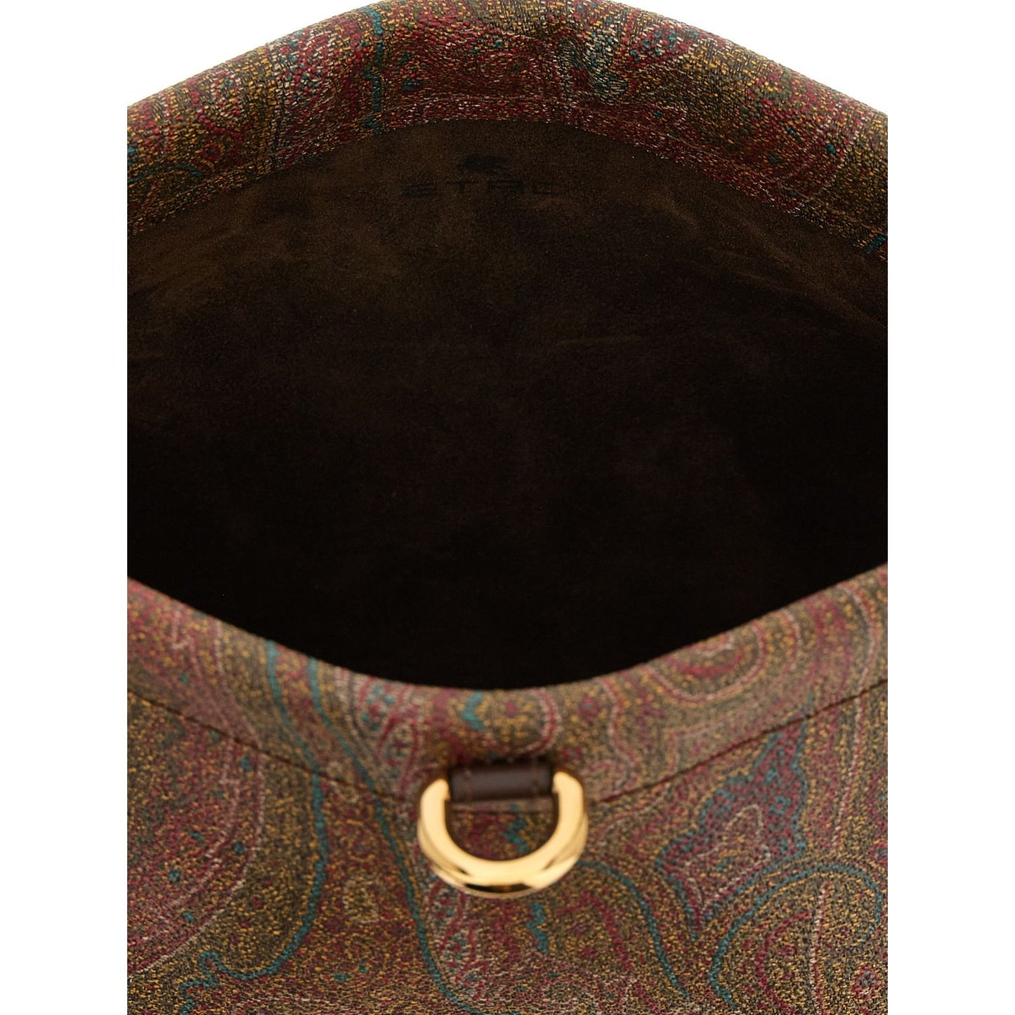 Etro Brown Cotton Clutch Bag