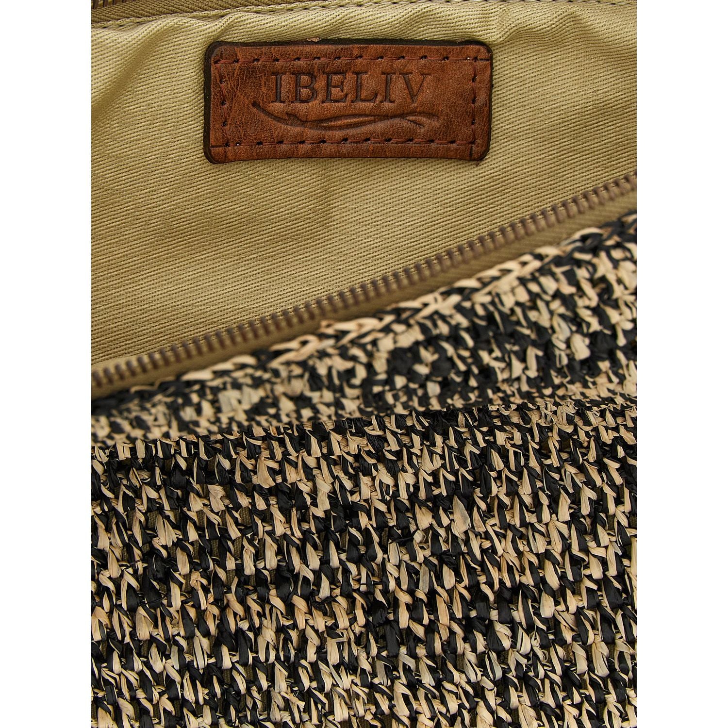 Ibeliv Bicolor Raffia Clutch Bag