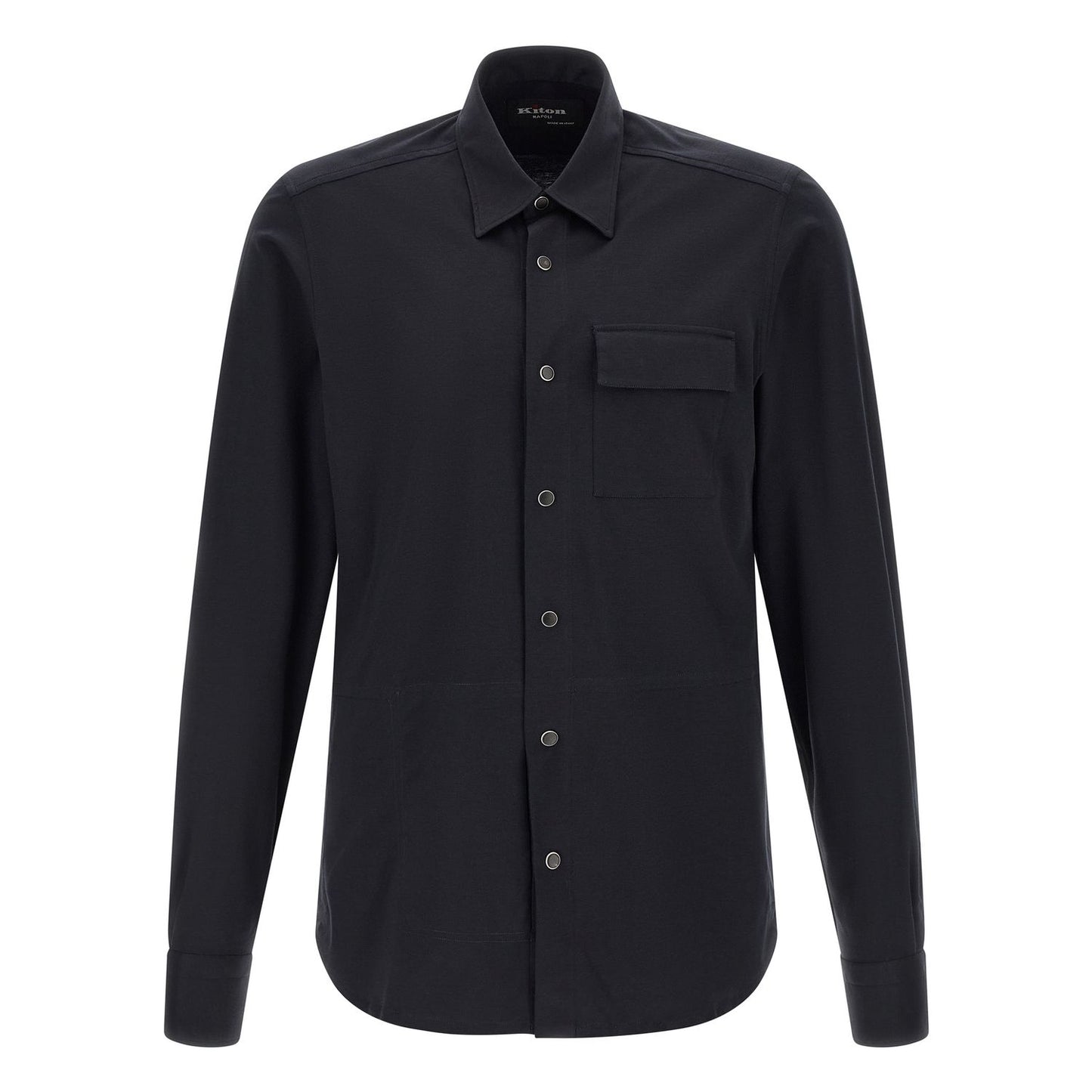 Kiton Blue Cotton Blouse