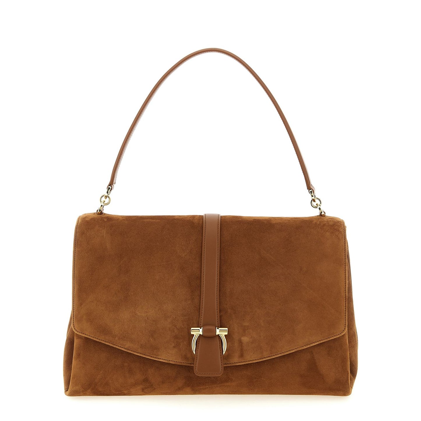 Ferragamo Brown Goatskin Shoulder Bag