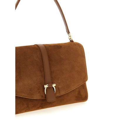 Ferragamo Brown Goatskin Shoulder Bag