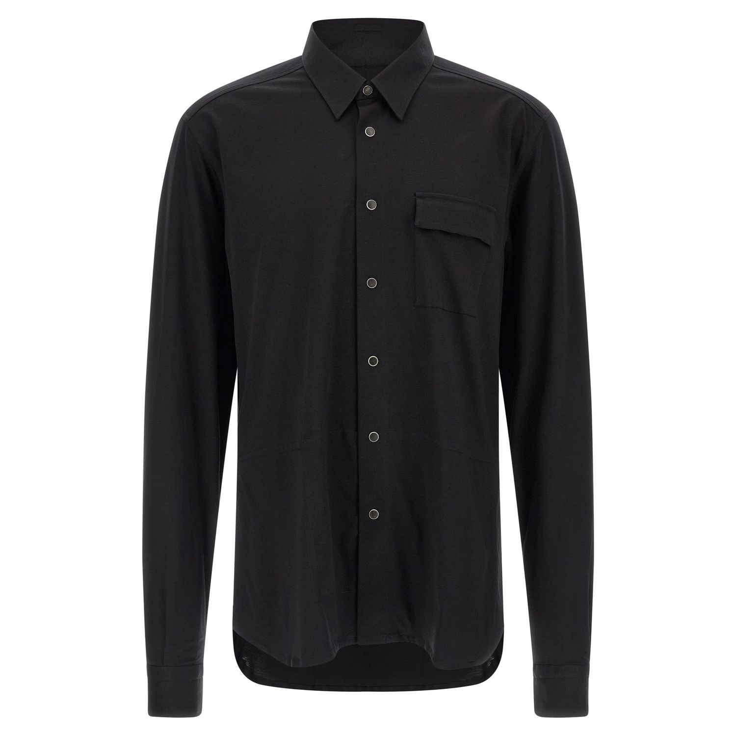 Kiton Black Cotton Blouse