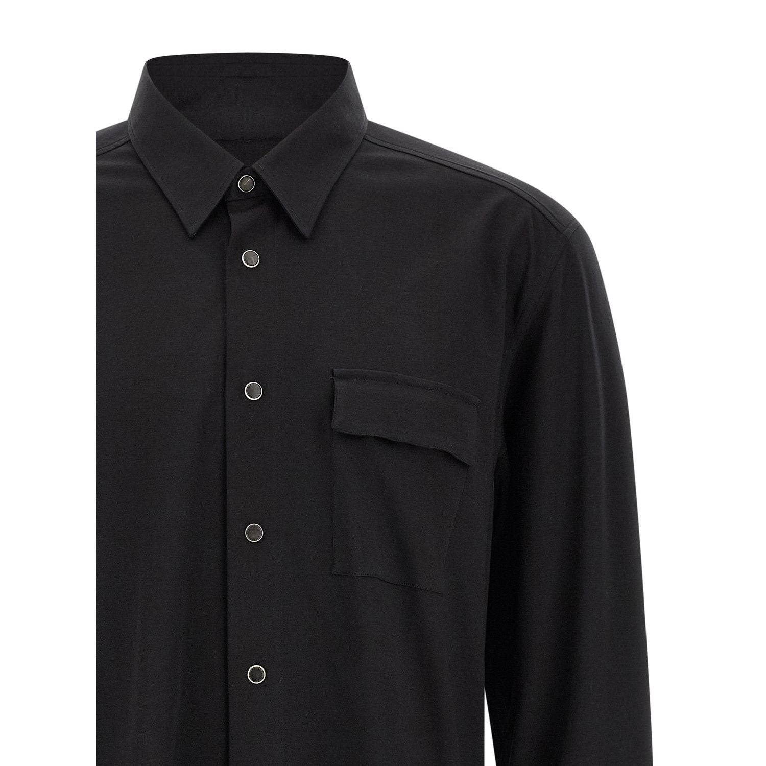 Kiton Black Cotton Blouse