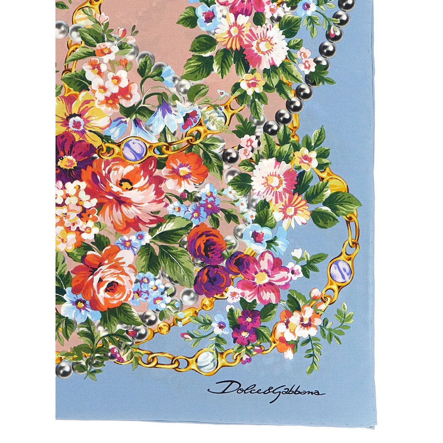Dolce & Gabbana Blue Silk Scarf