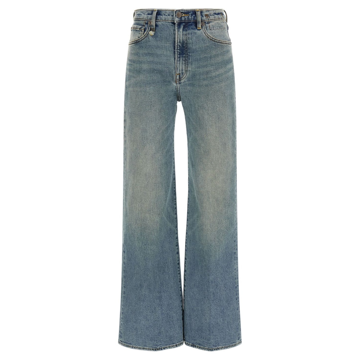 R13 Blue Cotton Flared Jeans