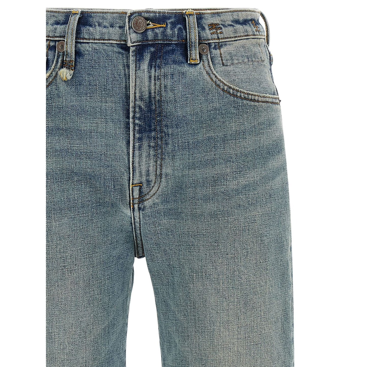 R13 Blue Cotton Flared Jeans