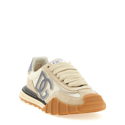 Dolce & Gabbana Silver Calfskin Athletic Sneakers