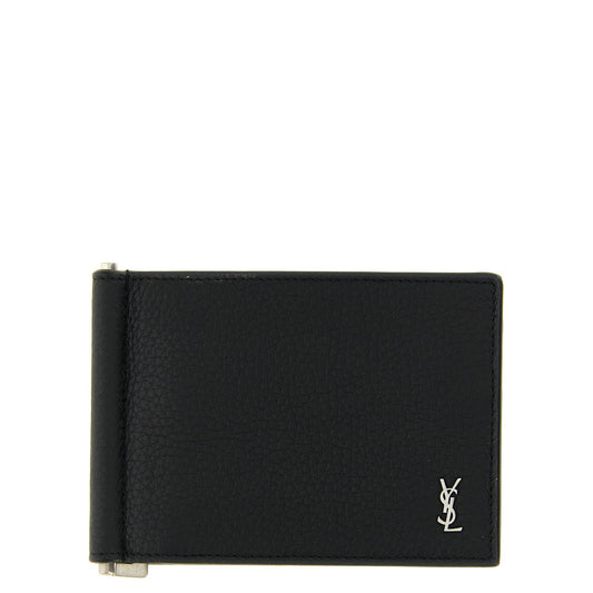 Saint Laurent Black Calfskin Money Clip