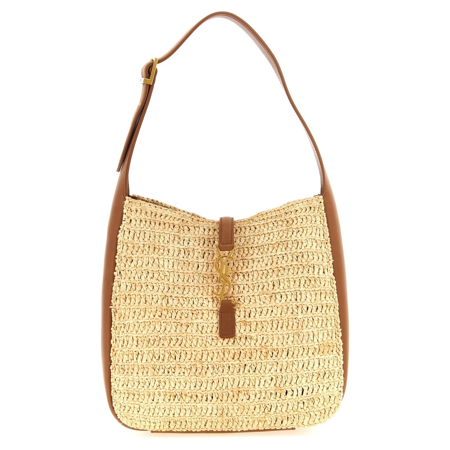 Saint Laurent Beige Raffia Shoulder Bag