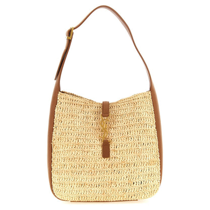 Saint Laurent Beige Raffia Shoulder Bag