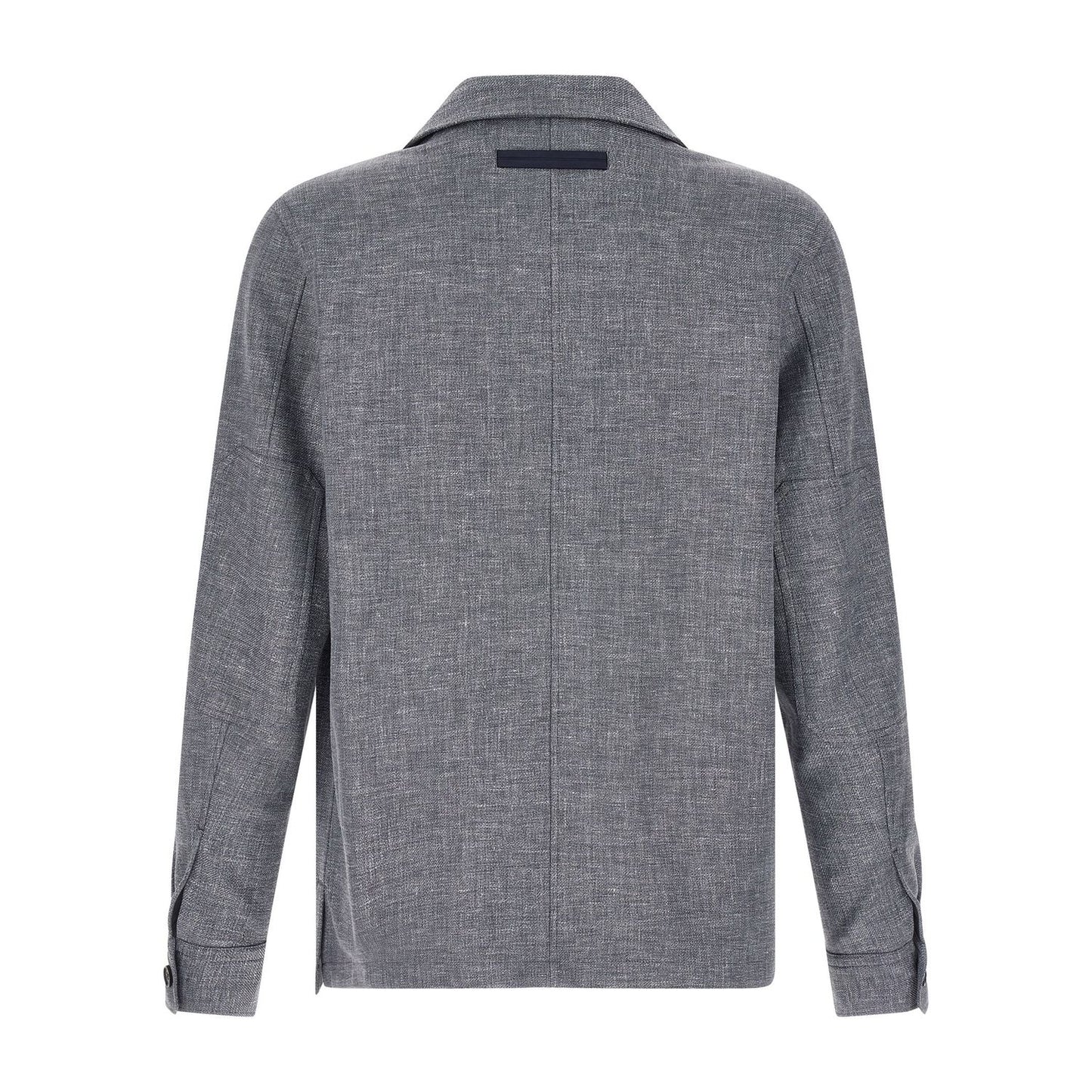 ZEGNA Blue Linen Blouse