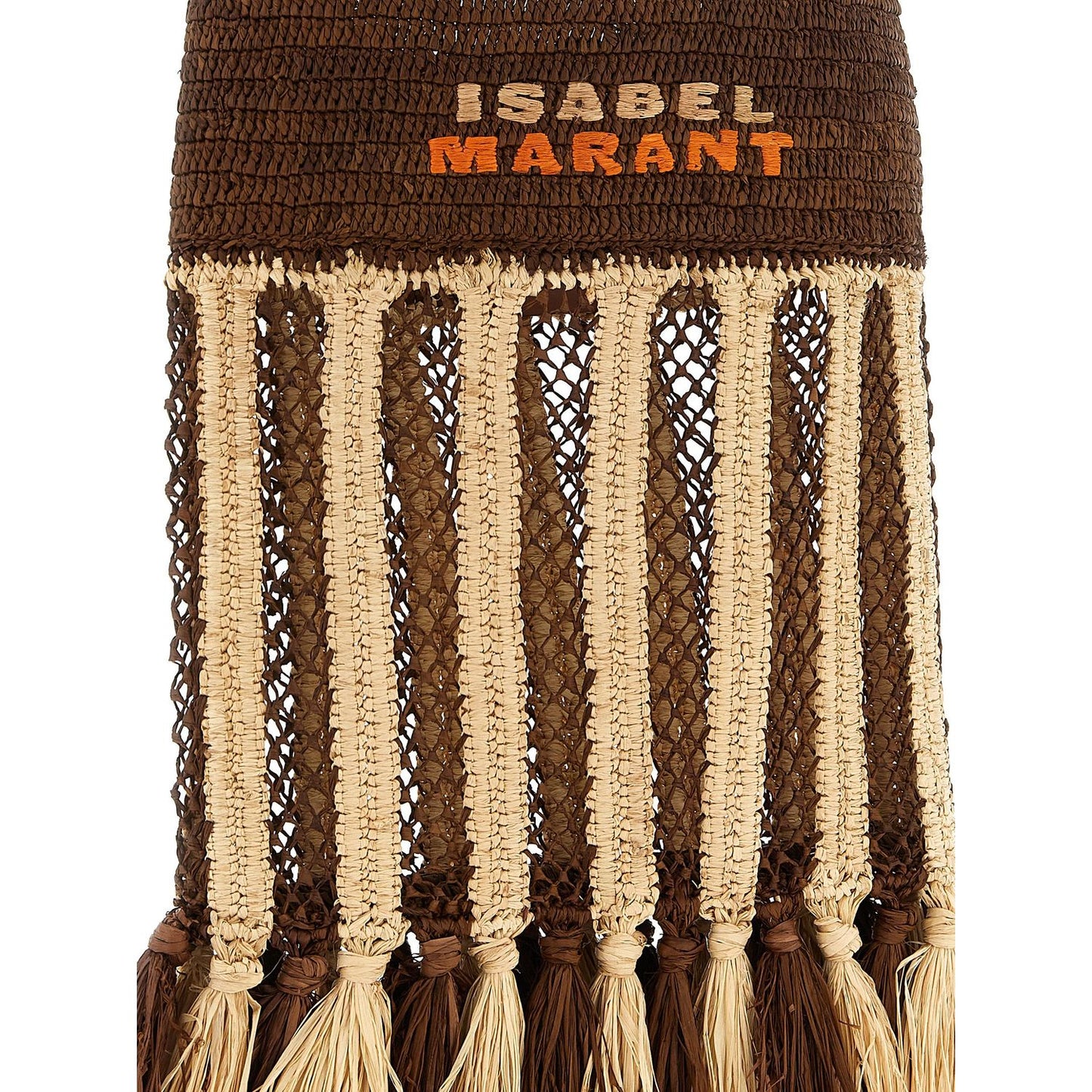 Isabel Marant Brown Raffia Shoulder Bag