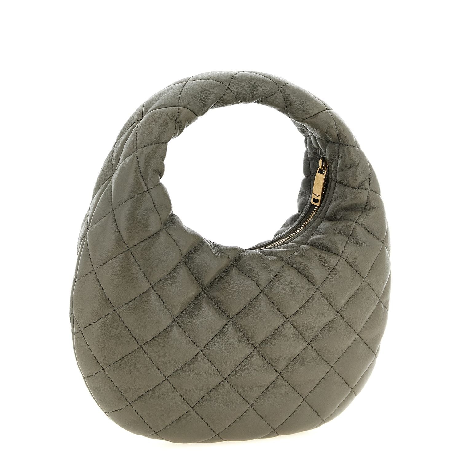 Saint Laurent Gray Lamb Leather Handbag