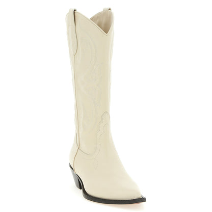 Sonora White Calfskin Chelsea Boots