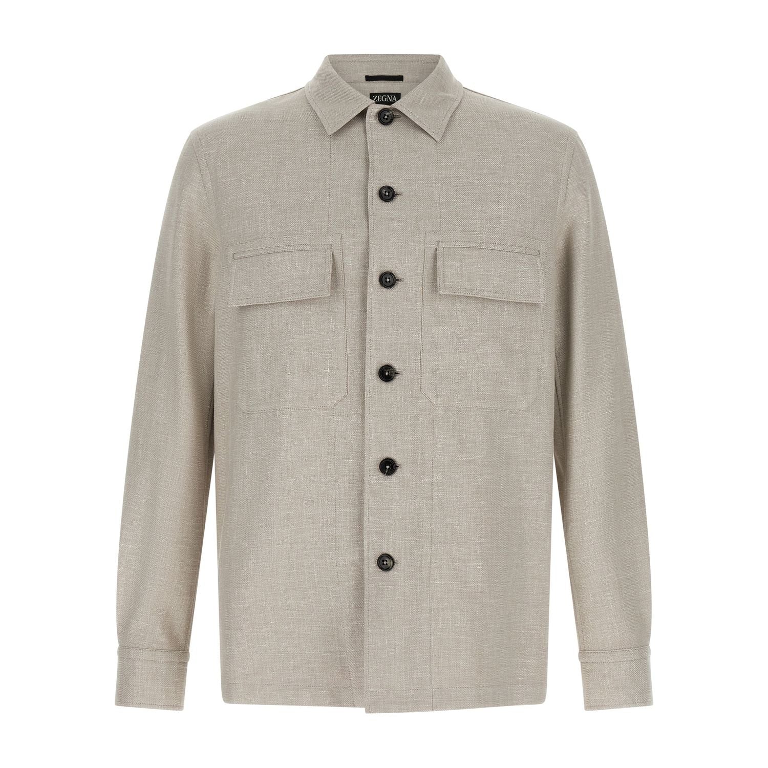 ZEGNA Gray Linen Blouse