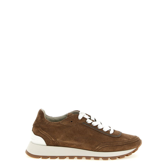 Brunello Cucinelli Brown Calfskin Low Top Sneakers