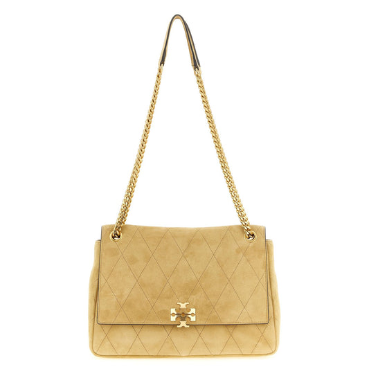 Tory Burch Beige Calfskin Shoulder Bag