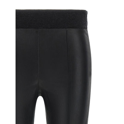 Brunello Cucinelli Black Lamb Leather Leggings