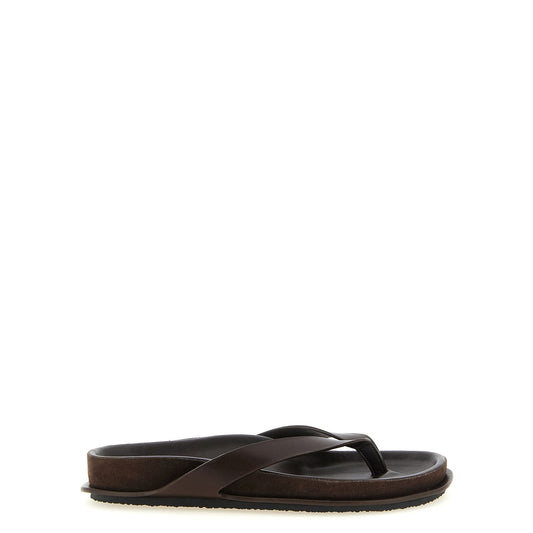 Jacquemus Brown Cowhide Slides
