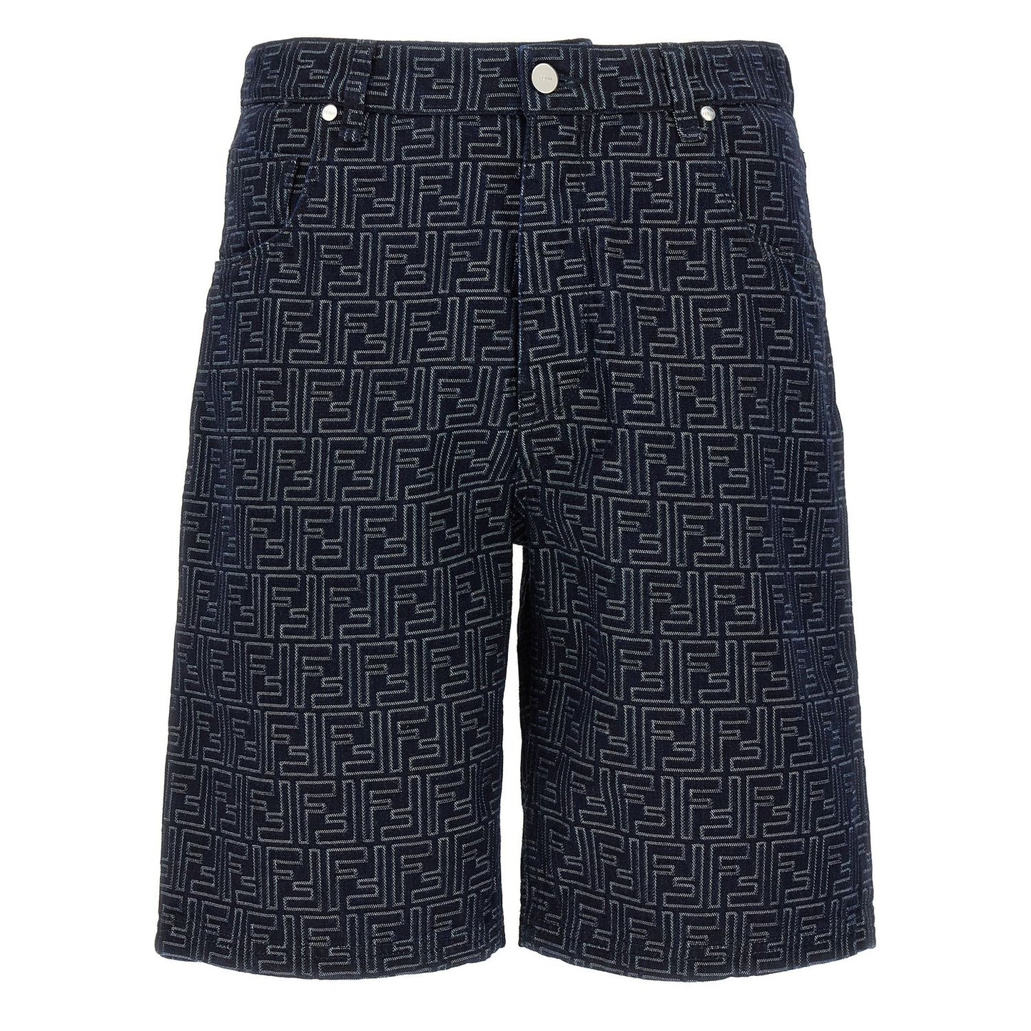 Fendi Blue Cotton Bermuda Shorts