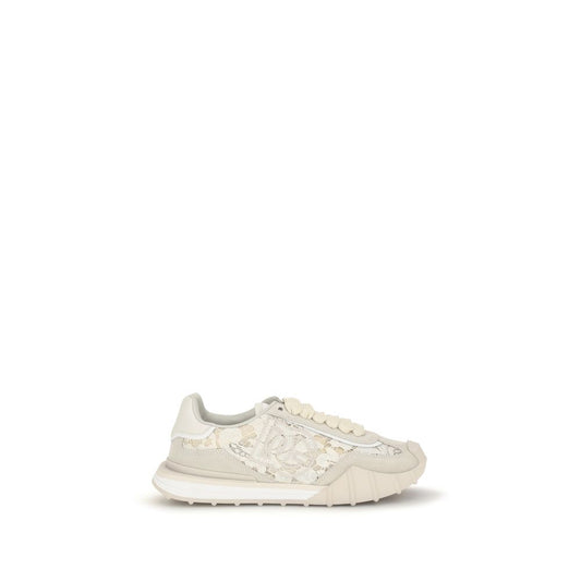 Dolce & Gabbana Beige Calf Leather Bos Taurus Sneakers