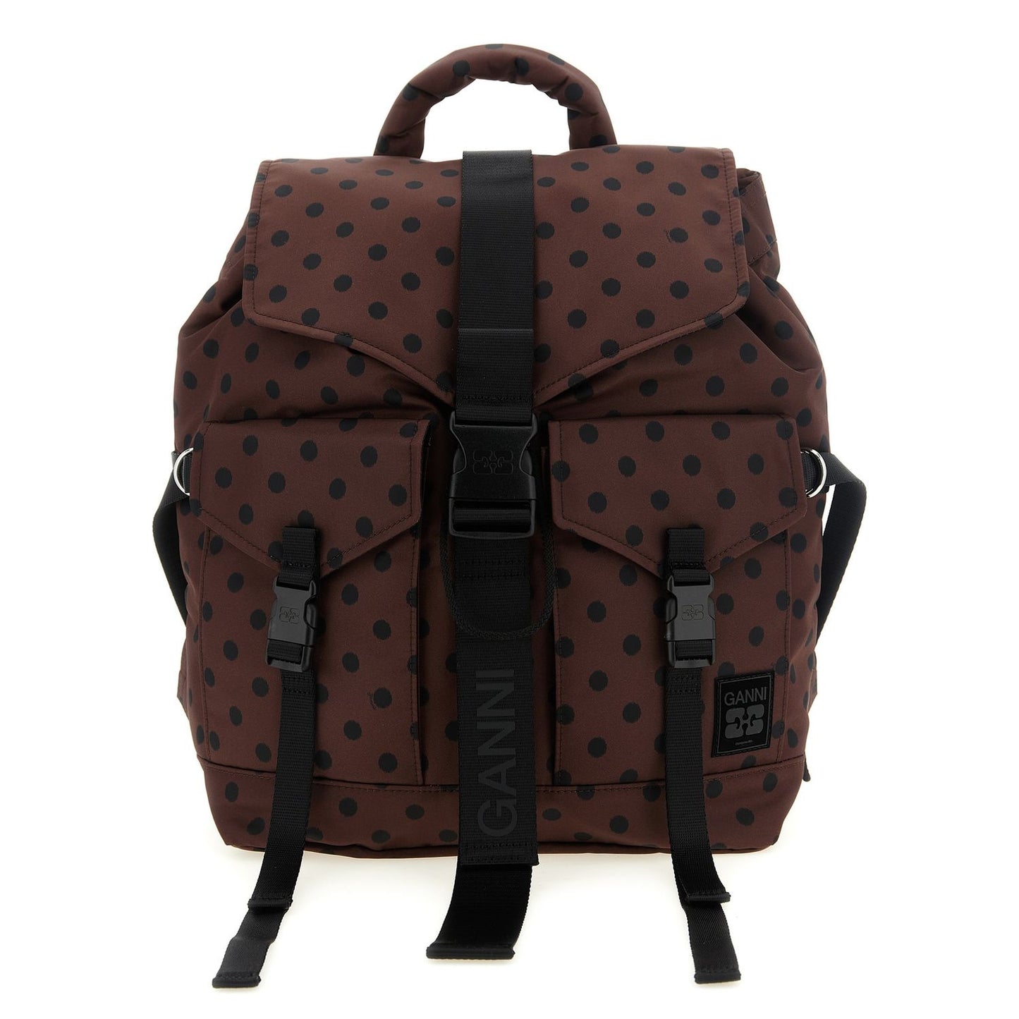 Ganni Brown Recycled Polyamide Backpack