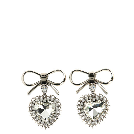 Alessandra Rich Silver Glass Earrings