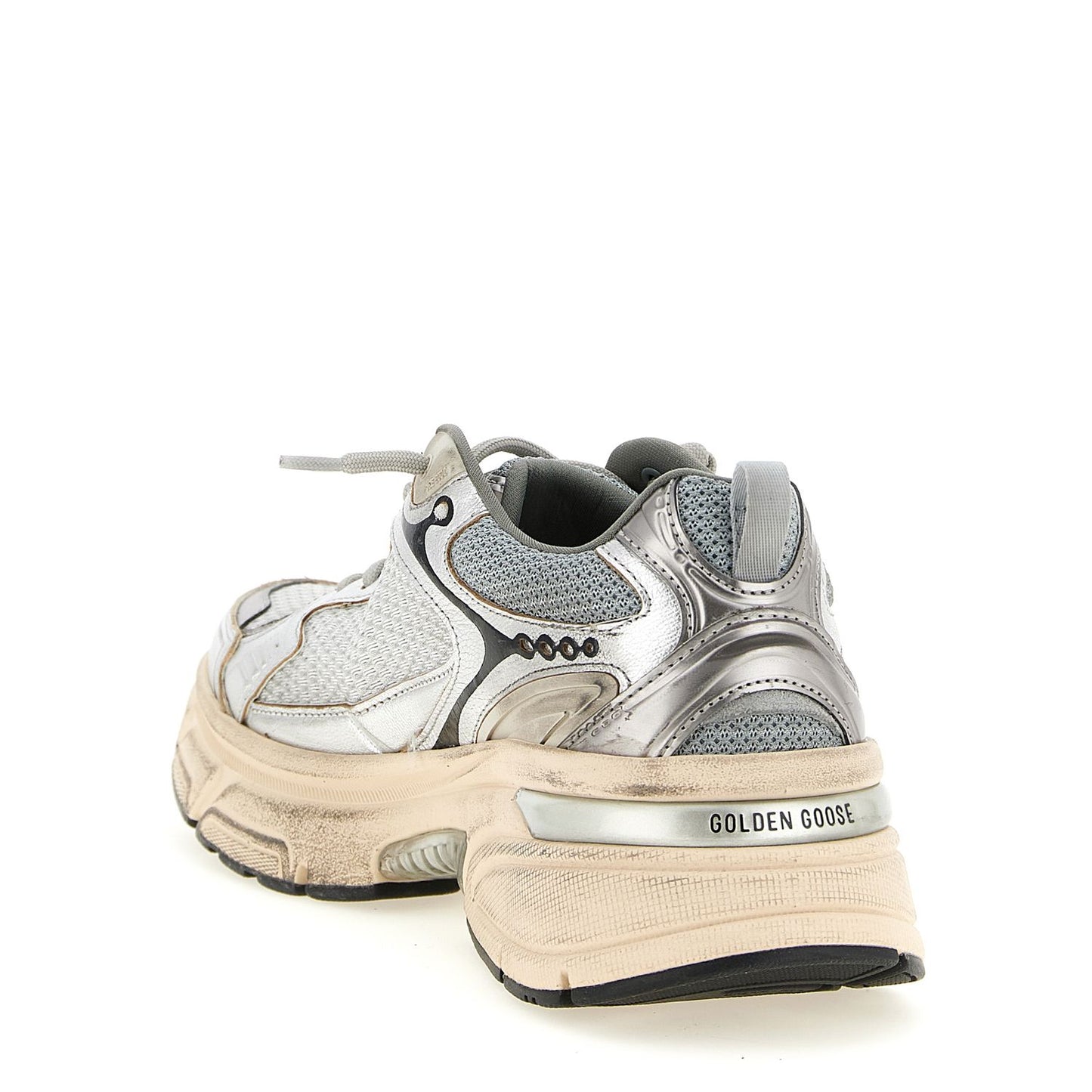 Golden Goose Silver Leather Chunky Sneakers
